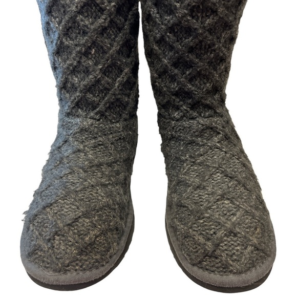 Women's UGG Classic Cardy Sweater Wool Knit Knee Sock Boots BLACK 8 - Picture 3 of 8